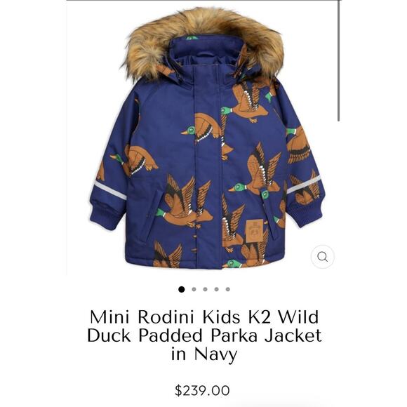 Mini Rodini K2 Wild Duck Padded Parka Winter Coat Navy 128-134 cm 7-9 - Picture 15 of 15